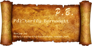 Péterffy Bernadett névjegykártya