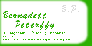 bernadett peterffy business card